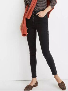 NWT - Madewell Size 27 mid rise 9” skinny jeans in Black Frost